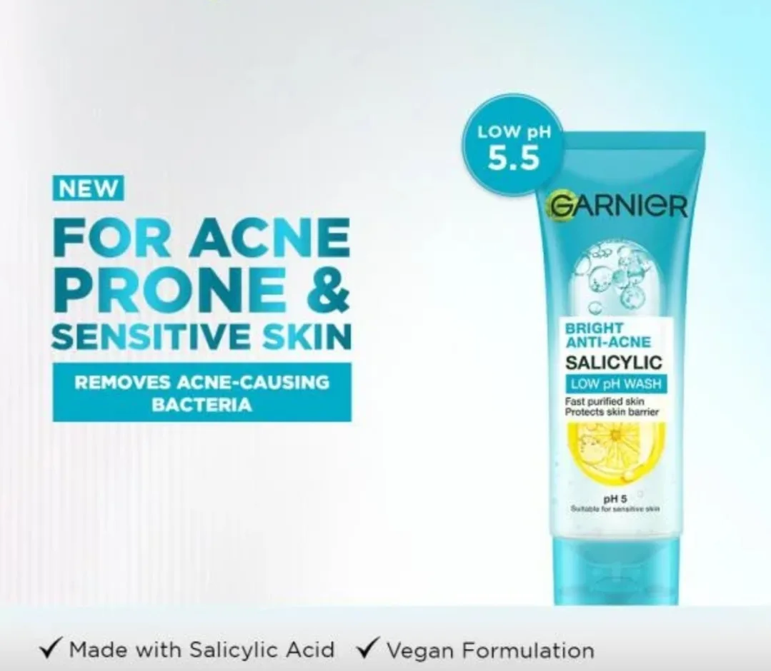 Garnier Anti Acne Facial Wash, Suitable for sensitive skin, oily and acne prone