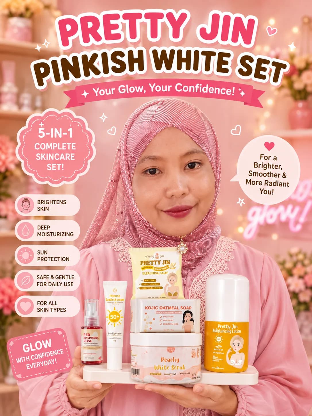 Bundle pretty Jin pinkish white set