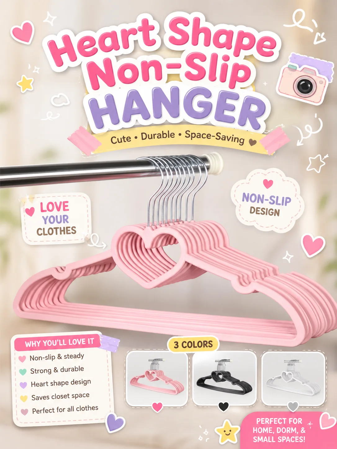 Heart Shape Non-Slip Hanger