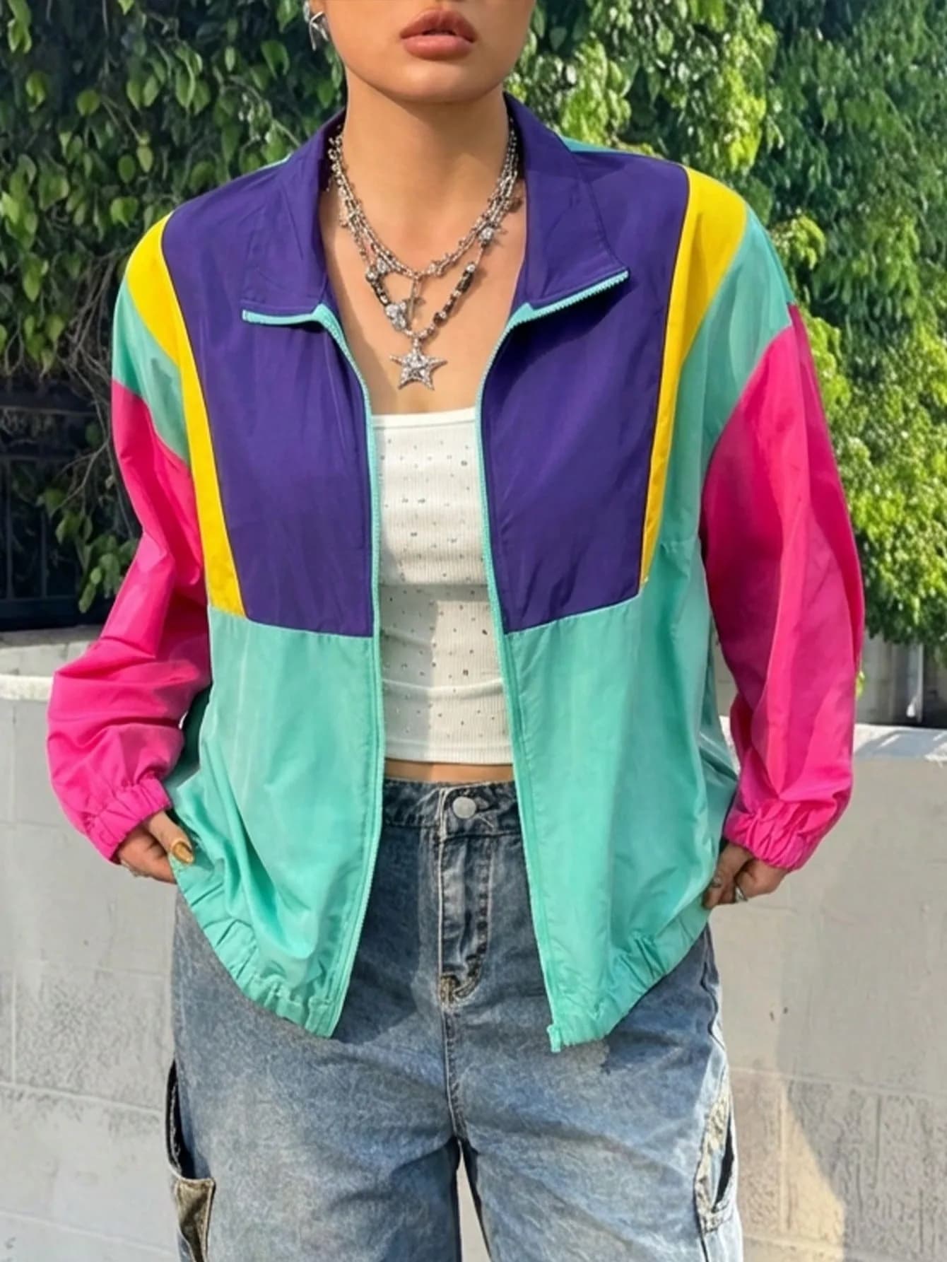 Muchica plus size Patchwork Jacket