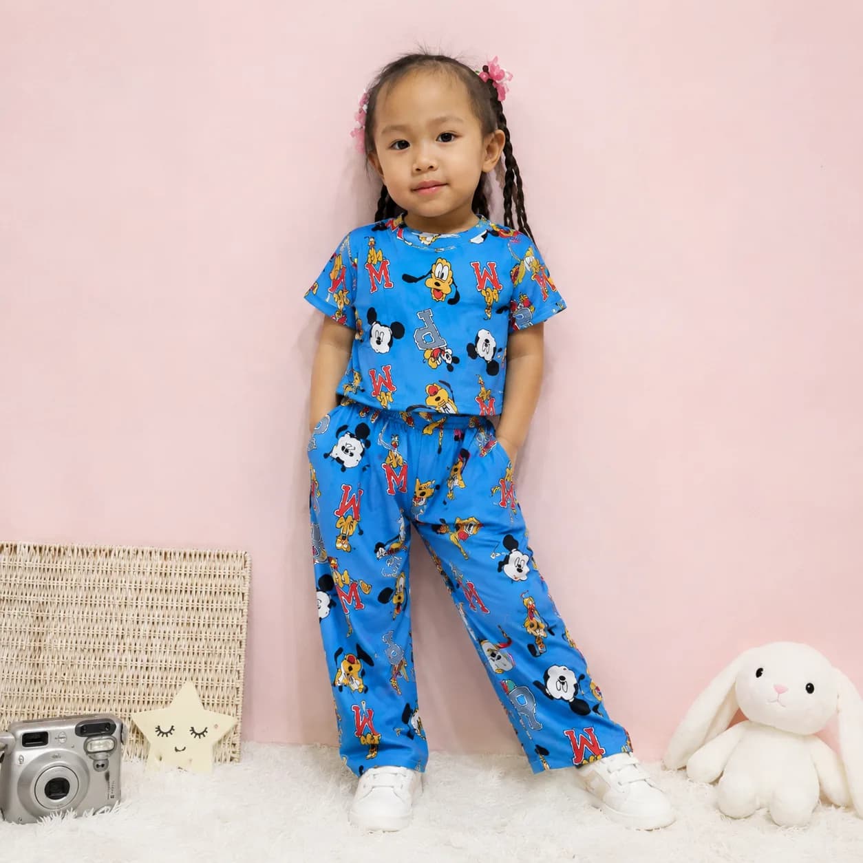 Soft Cotton Spandex Terno Pajama Set for Kids - Character Design Pambahay Pantulog for Boys & Girls
