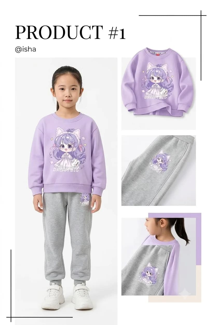 Star Shop Sweater and pants set for 口 boys and girls Cute cartoon princess print, comfortable to wear in winter, quick-drying, easy to wash, trendy children's fashion in 2025.