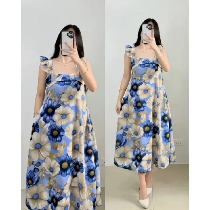 2 pockets Maxi dress Comfortable womenswear