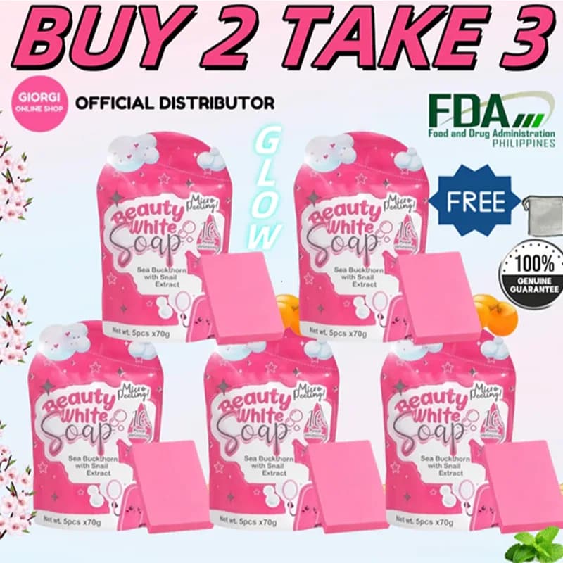 BUY 2 TAKE 3 Beauty White Soap 100g Niacinamide, Snail & Sea Buckthorn with Micro Peeling Whitening