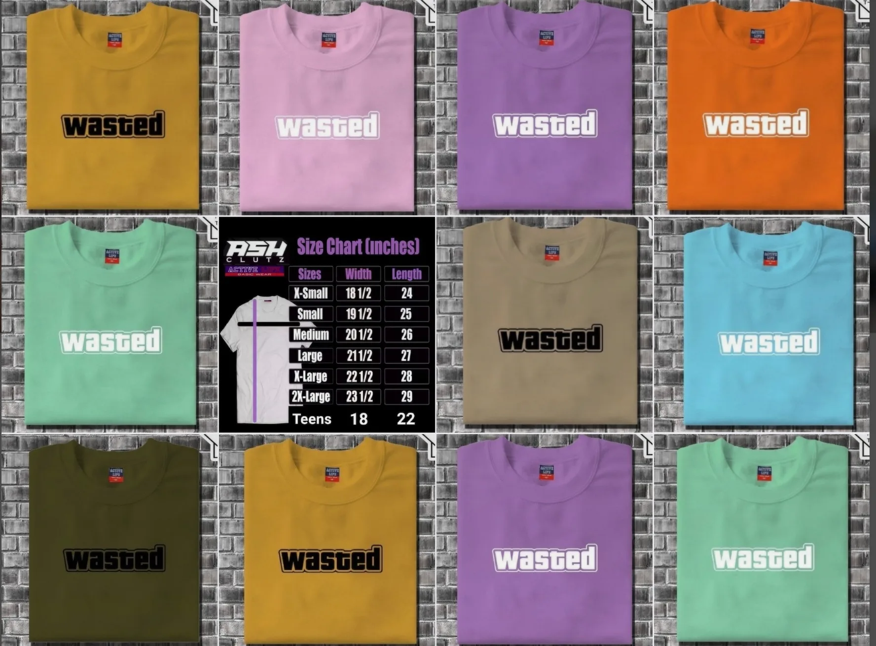 Wasted GTA customized Print Tshirt Comfortable Oversized Unisex Apparel Free Size Trendy Clothing