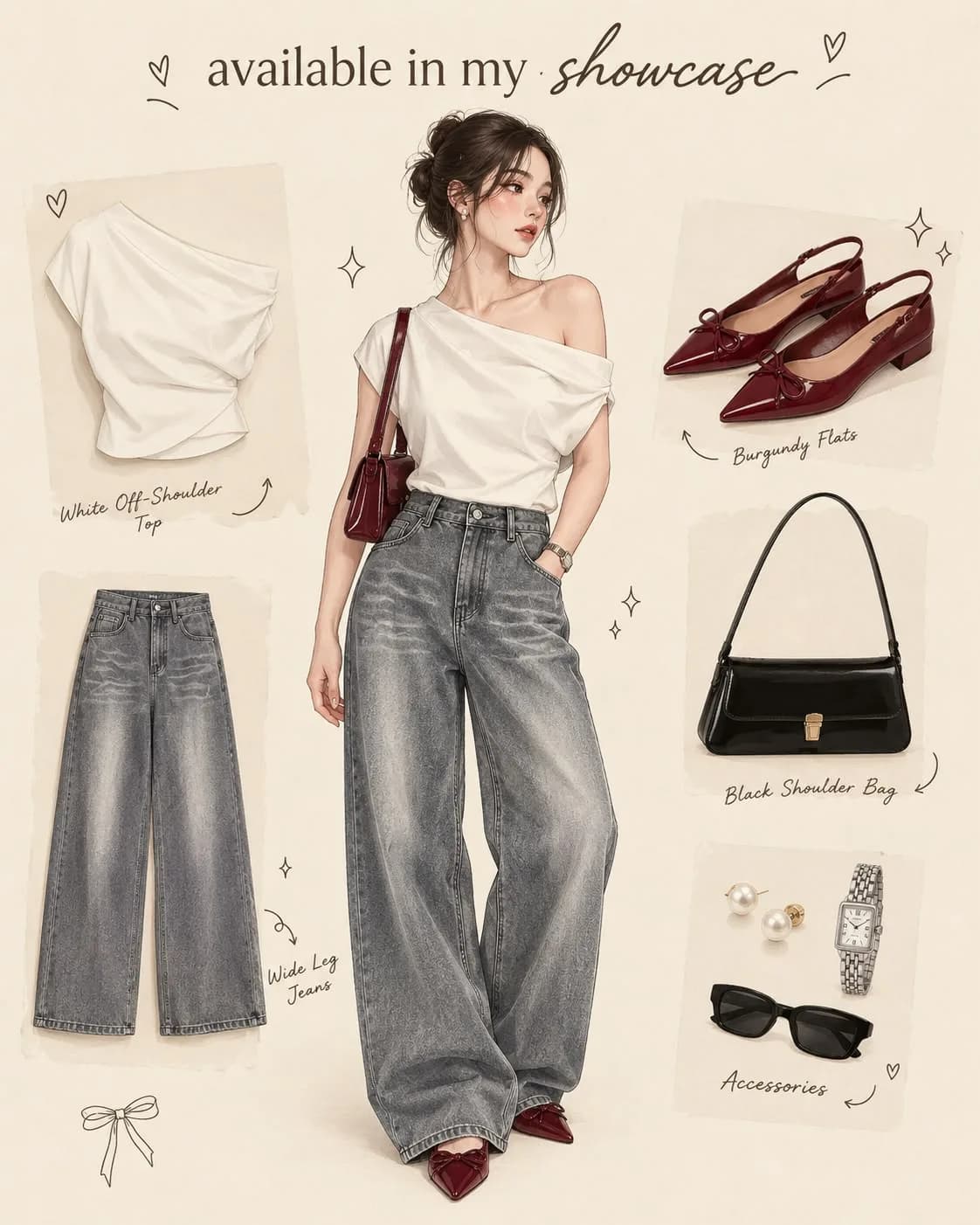 white in clean elegant outfit with Effortless style.