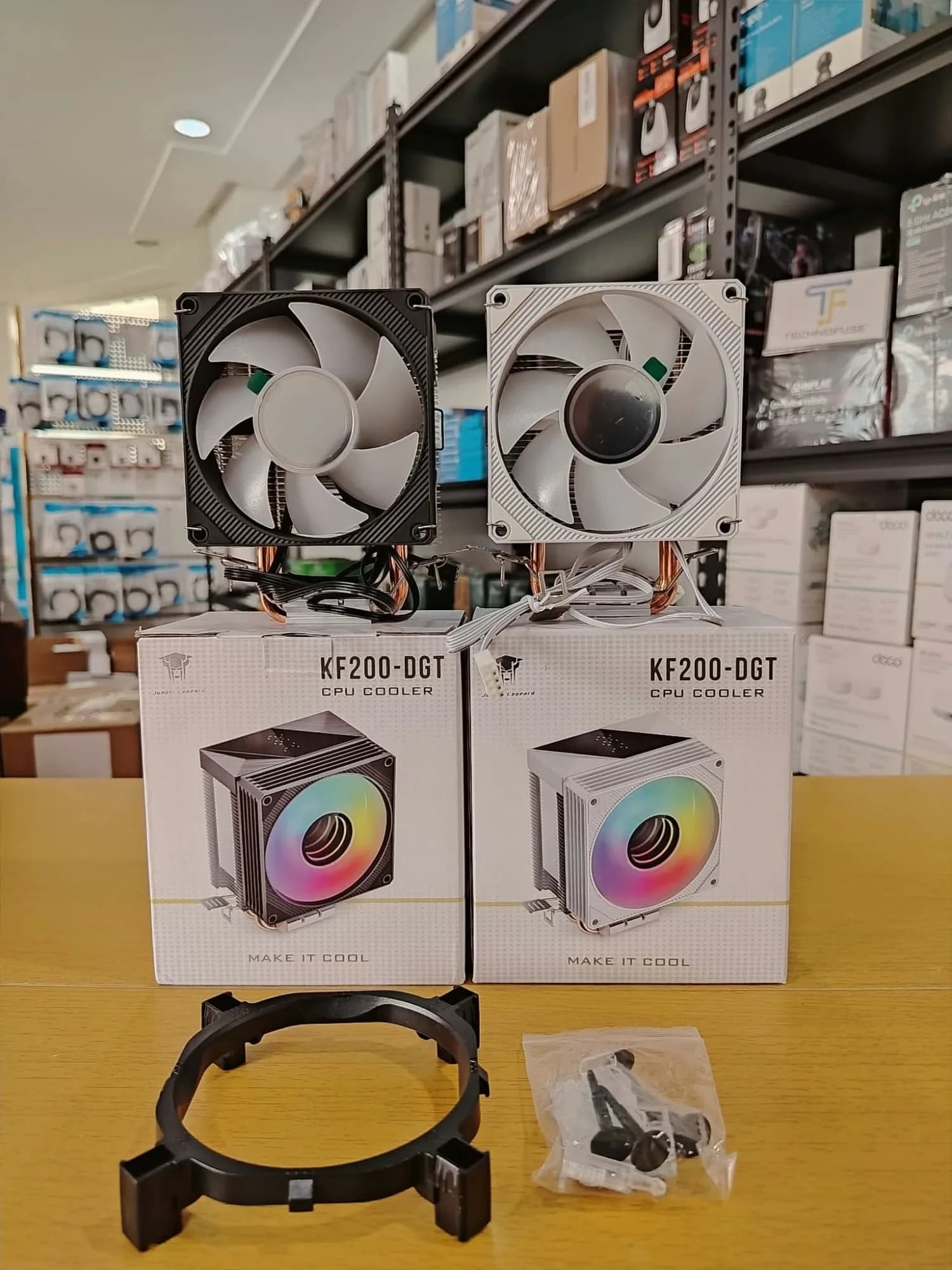 ♥️ Jungle Leopard KF200 DGT Black 100mm Rainbow CPU Cooler w/ Temperature Display ✅ ₱ 540.00 only ♥️ Jungle Leopard KF200 DGT White 100mm Rainbow CPU Cooler w/ Temperature Display ✅ ₱ 540.00 only ______________________________________________________ 👉 Actual pictures posted 👉 ALL BRAND NEW, SEALED & ORIGINAL 👉 MOP: COD - GCASH - BPI - BDO 👉 Delivery via Lalamove (same day delivery w/in Metro Manila and nearby areas) 👉 Self-booking also applicable 👉 Walk-in also permitted 👉 Bulk orders available (DM for the availability of the product) 👉 7 days store warranty for unit replacement in case of factory defects and 1 year brand warranty assistance