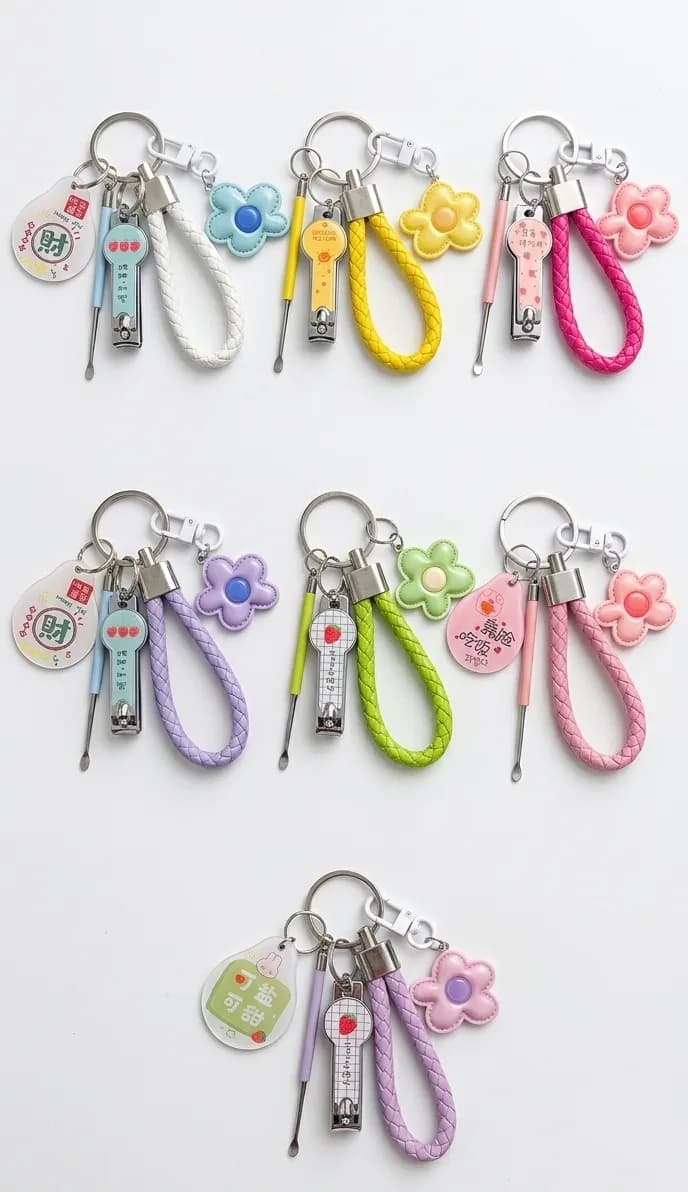 Add a pop of color to your daily essentials! 🌈✨ These Dopamine Flower Keyring Sets are not just super cute—they’re actually mini multi-tool sets complete with a nail clipper, ear pick, and woven strap! Perfect for attaching to your bag, keys, or pouch. Which pastel shade matches your vibe best? 💕