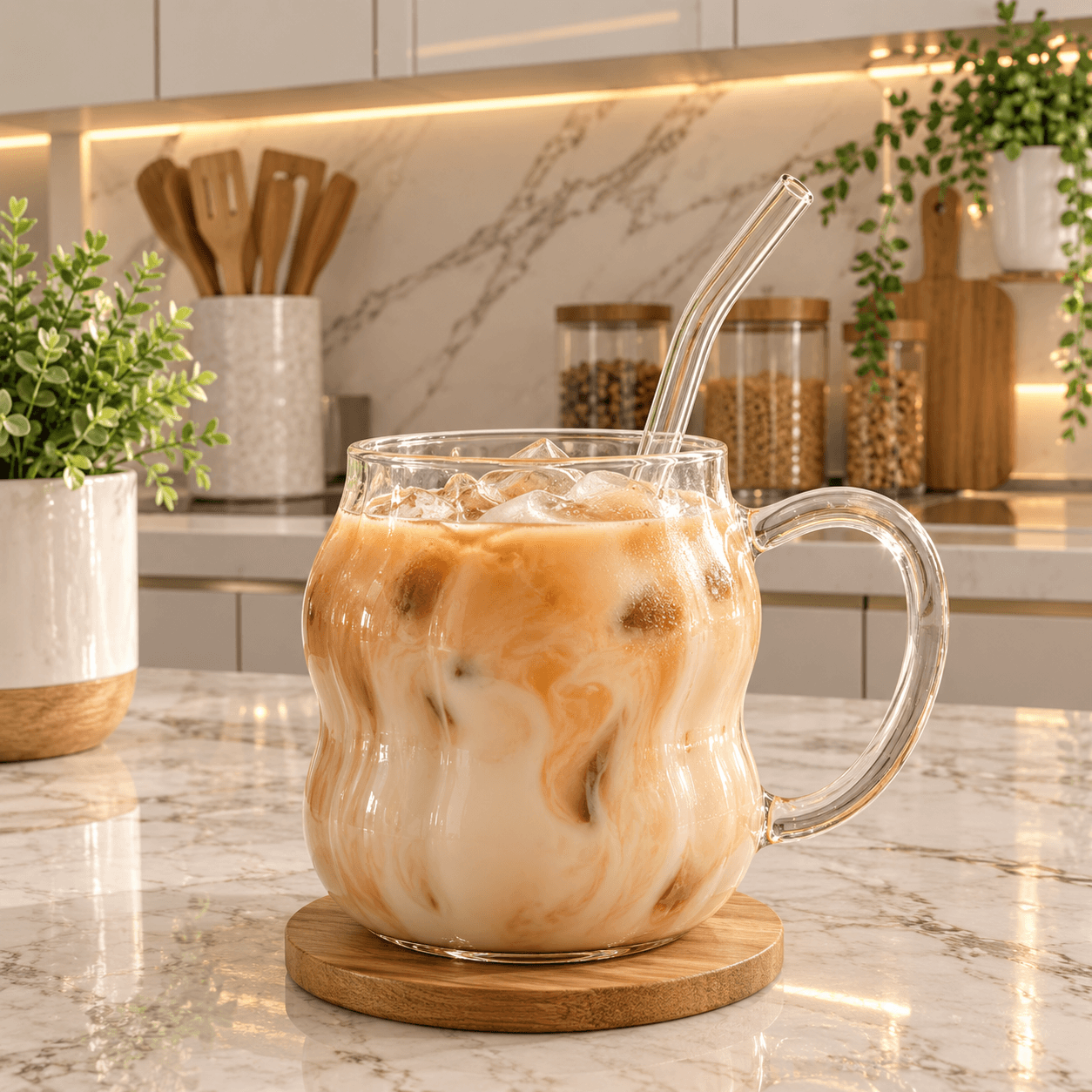 glass curve mug
