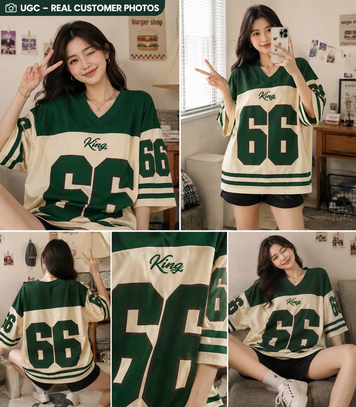 free custom Street style Jersey Unisex Short Sleeve V-Neck Number Print T-Shirt Plus Size