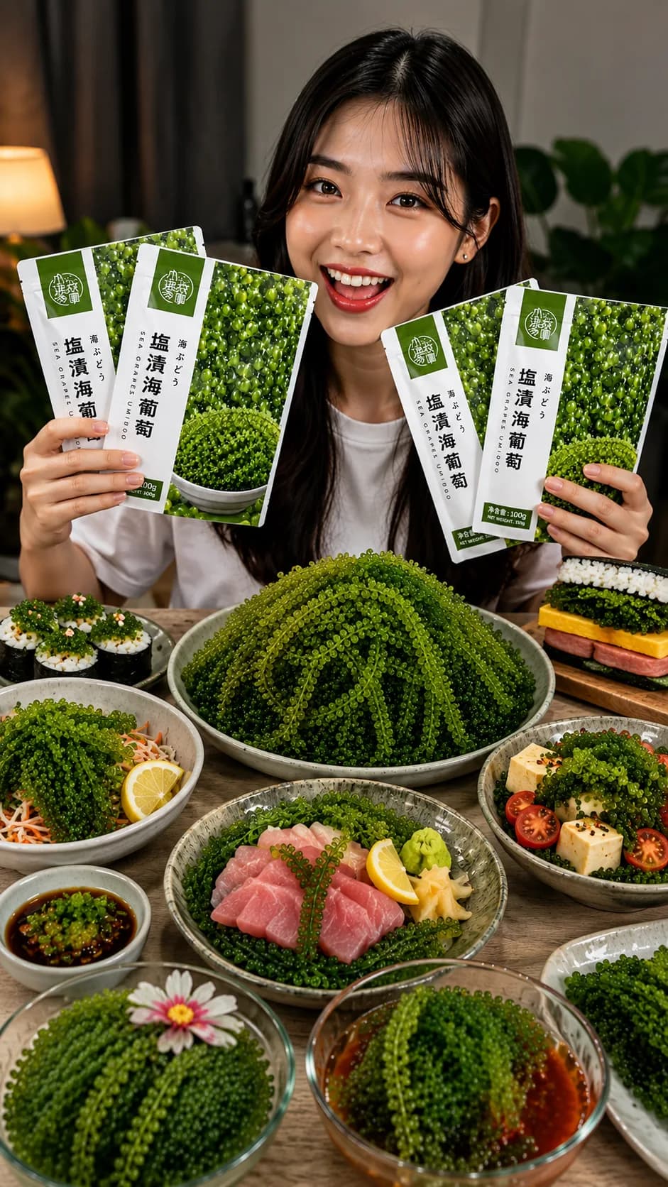 🌿 Crunchy, fresh, at kakaiba! 💚 Tikman ang Sea Grapes / Green Caviar — perfect sa sushi, salad, o sawsawan! 😋✨ Kakaibang sarap, siguradong mapapabalik-balikan! 🥗💚