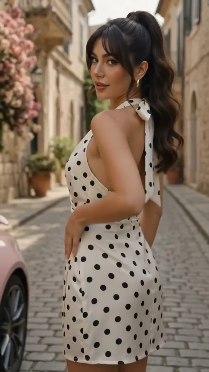 Casual Luxury Formal Country Polka Dot White Dress