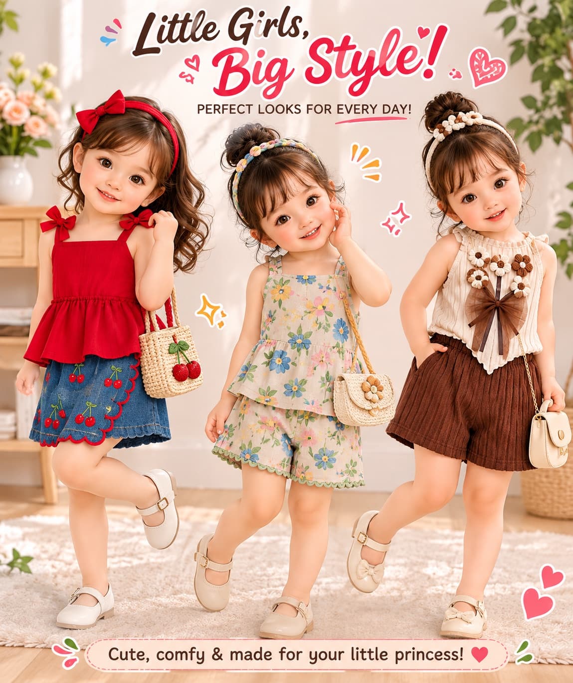 🌸 Little Girls, Big Style! Cute, comfy & super stylish! 💕 Perfect outfits for your little princess—adorable looks made for playdates, outings & happy days! 🥰✨