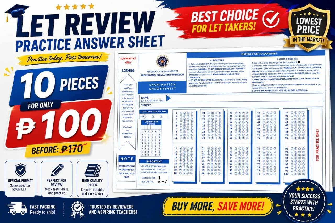 Scantron Sheet For Board Exam