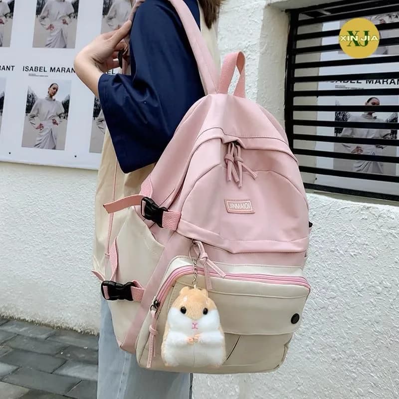 XJ Schoolbag girl version high school student large capacity backpack.